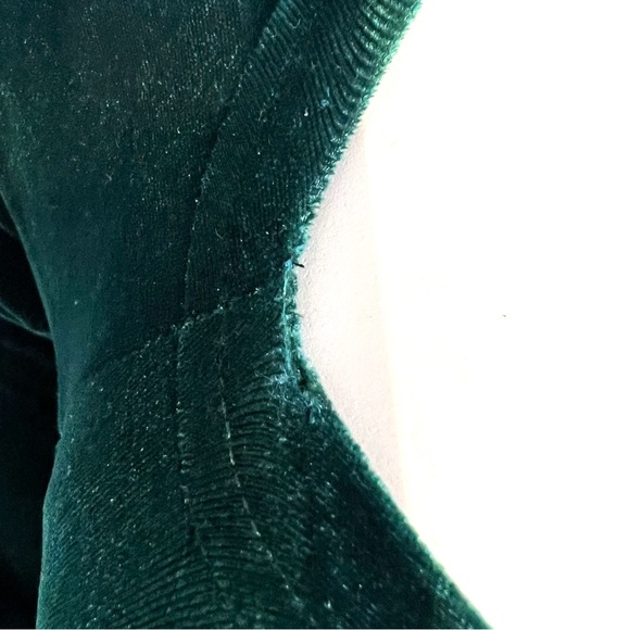 ROMAN KEFLAY VINTAGE OLIVE GREEN STRETCH VELVET - Picture 9 of 12